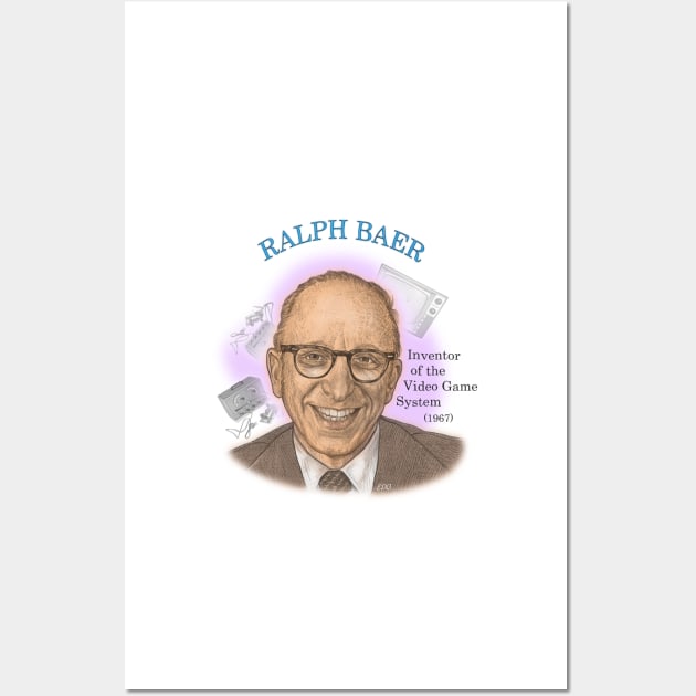 Ralph Baer, Inventor of the Video Game Wall Art by eedeeo